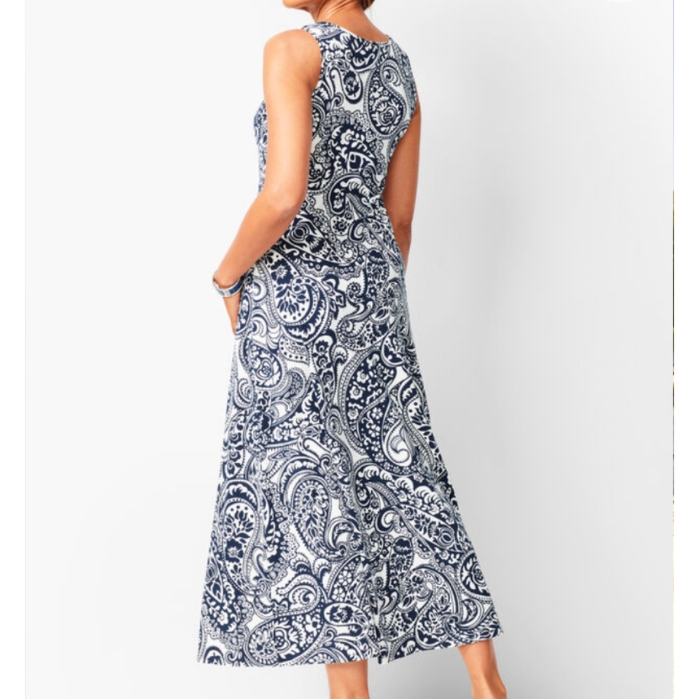 Talbots Knit Jersey Maxi Dress Paisley - Picture 3 of 9